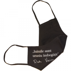 Masca textila din bumbac cu versuri - Radu Vancu - Inimile sunt uraniu imbogatit