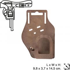 Jucarie - Pistol cowboy cu toc, metal, argintiu, 8 capse