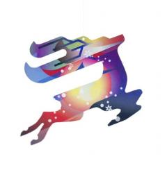 Felicitare pop out renul lui Mos Craciun