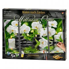 Kit pictura cu numere - Triptic - Spa Oasis, 50x80 cm