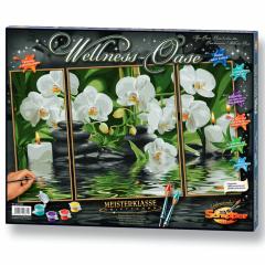 Kit pictura cu numere - Triptic - Spa Oasis, 50x80 cm