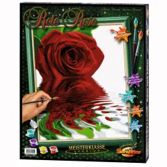 Kit pictura cu numere - Red Rose, 40x50 cm