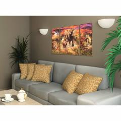 Kit pictura cu numere - Triptic - Africa Big Five Heroes, 50x80 cm