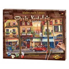 Kit pictura cu numere - Triptic - Paris Nostalgie, 50x80 cm