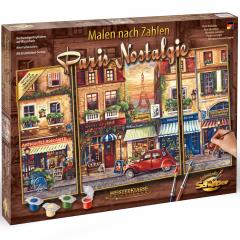 Kit pictura cu numere - Triptic - Paris Nostalgie, 50x80 cm