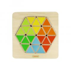 Puzzle din lemn - Hexagon colorat