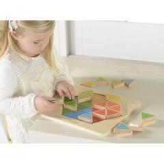 Puzzle din lemn - Hexagon colorat